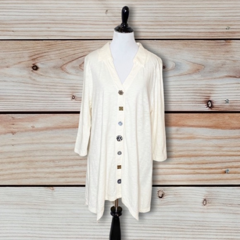 Soft Surroundings Danielle Whisper White Top Size Large